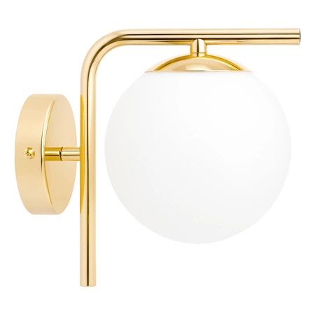 Kinkiet ścienny szklana kula E27 ZŁOTA nowoczesny glamour LX1428