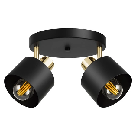 Lampa Sufitowa Żyrandol Plafon Czarna złota E27 Nowoczesna LED LX-1434