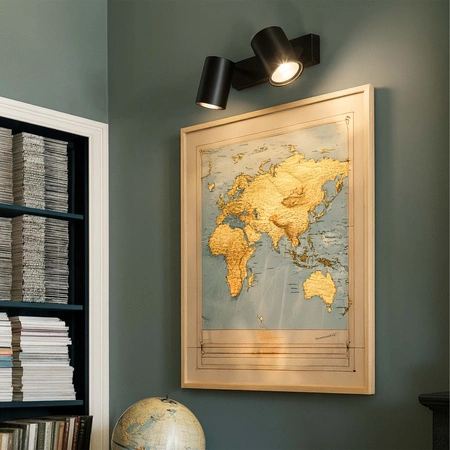 LAMPA SUFITOWA 2xGU10 czarna regulowana SPOT oprawa halogenowa natynkowa OPN-002 2x GU10 BLACK