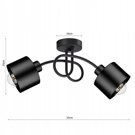 Lampa Sufitowa LX- 1125 Czarna 2x E27 LEDLUX
