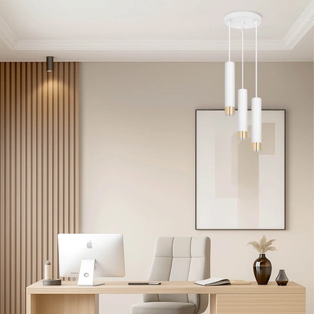 Lampa Wisząca LX-1414 Biała + Złoto 3x GU10 LEDLUX