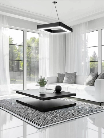 Lampa Sufitowa Wisząca LED Kwadratowa LX- 903 72W Czarna biała ciepła neutralna zimna LEDLUX