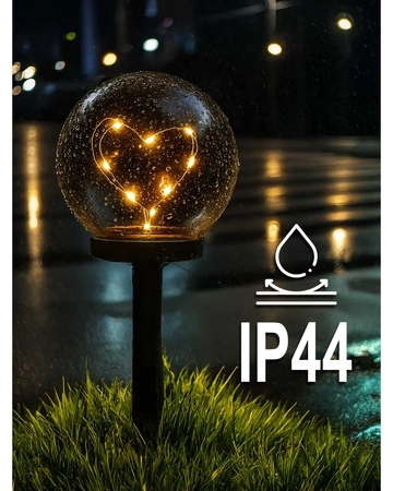 Lampa Solarna Ogrodowa LED Wbijana Ozdobna Dymiona Kulka Kula Szpikulec LSOL-050 LEDLUX