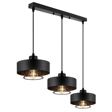 Lampa Wisząca LX- 1186 Czarna 3x E27 LEDLUX