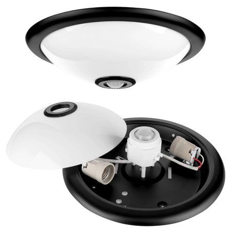 Plafon Lampa Sufitowa LP-001 PIR Czarny 2x E27 LEDLUX