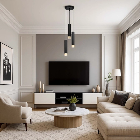 Lampa Wisząca LX-1414 Czarna + Złoto 3x GU10 LEDLUX