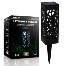 Lampa Solarna Ogrodowa LED Wbijana Do Ogrodu Zewnętrzna Barwa Zimna Wzorek Latarenka Dekoracyjna LSOL-053 LEDLUX