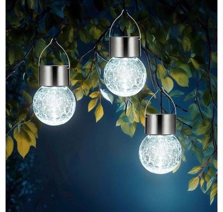 Lampa Solarna LED Ogrodowa Dekoracyjna Kula IP44 Latarenka Szklana Kula LSOL-014 LEDLUX