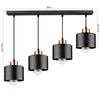 Lampa Wisząca LX- 1100 Czarna + Miedź 4x E27 LEDLUX