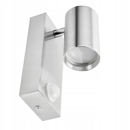 Kinkiet Ogrodowy Lampa Elewacyjna Zewnętrzna LX- 5002 Srebrna Z Czujnikiem LEDLUX