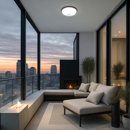 Plafon Lampa Sufitowa LP-001 PIR Czarny 2x E27 LEDLUX