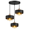 Lampa Wisząca LX- 1185 Czarna + Miedź 3x E27 LEDLUX