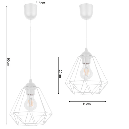 Lampa Wisząca LX- 1025 Biała 1x E27 LEDLUX
