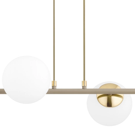 Lampa wisząca sufitowa szklane kule 4xE27 ZŁOTA beżowa GLAMOUR nowoczesna LX1425