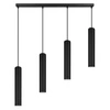 Lampa Sufitowa Wisząca Żyrandol Plafon Tuba Tuby metalowa Czarna LED GU10 LX-1350 Czarna 4x GU10 LEDLUX