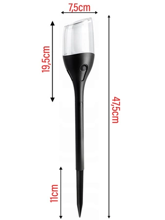 Lampa solarna LED LATARNIA POCHODNIA WBIJANA płomień Słupek Premium LSOL-026 LEDLUX