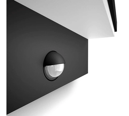 Lampa elewacyjna LED zewnętrzna kinkiet ogrodowy 10W biała neutralna PIR LEL-0002 PIR CZARNA LEDLUX