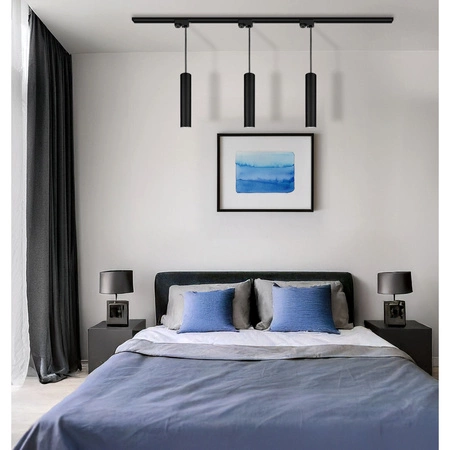 Reflektor Szynowy Lampa Tuba Oprawa Na Żarówkę GU10 Czarny LEDLUX