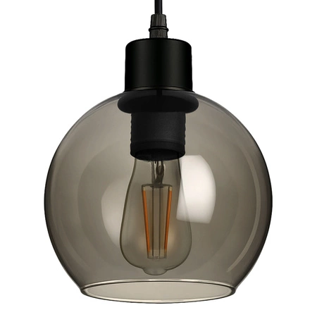 LAMPA SUFITOWA wisząca ŻYRANDOL PLAFON LED szklane kule Dymiona MODERN LX- 1141 Czarna 3x E27 LEDLUX