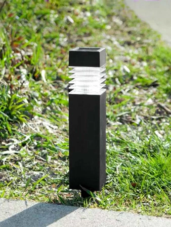 Lampa Solarna LED SŁUPEK OGRODOWY Czarny WBIJANY Ozdobny PREMIUM LSOL-003 LEDLUX