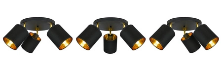 Lampa Sufitowa LX- 1378 Czarna + Złoto 3x E27 LEDLUX