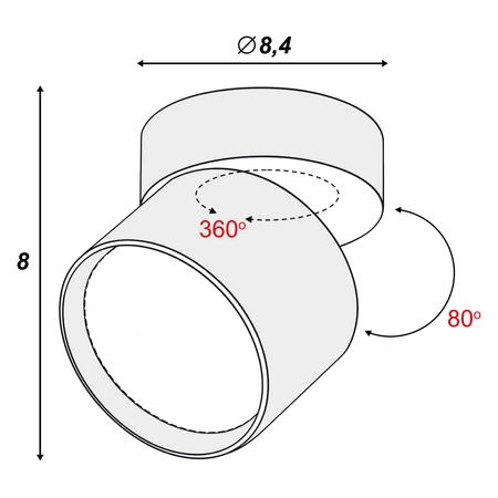 Oprawa Sufitowa Halogenowa Lampa LED GX53 Spot Ruchoma Kinkiet Reflektor OPN-016 BLACK