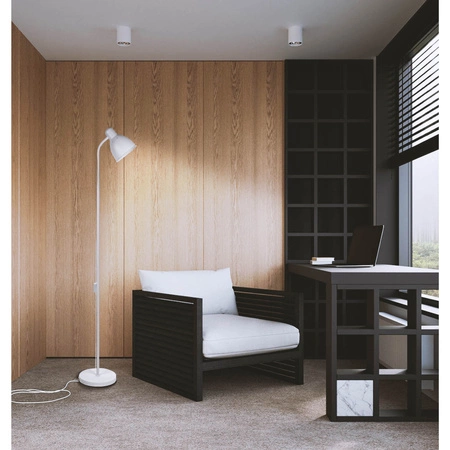 Lampa Podłogowa Biała Regulowana, Klosz E27 na Elastycznym Ramieniu LPD-002 E27 LEDLUX