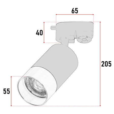 Lampa Szynowa Reflektor Halogen LED GU10 Czarny Złoto+Miedź LEDLUX