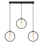 Lampa Wisząca LX-1362 Czarna+ Złoto 3x E27 LEDLUX