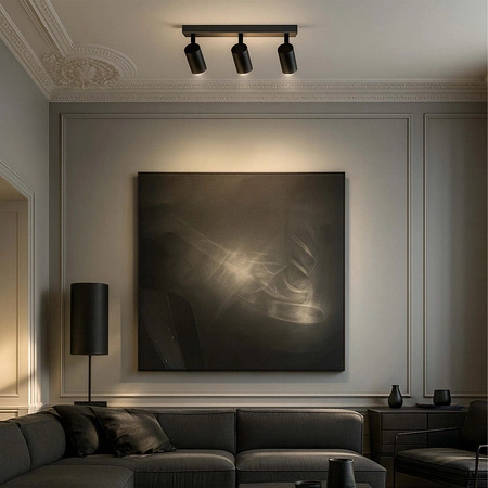 LAMPA SUFITOWA 3xGU10 czarna regulowana SPOT oprawa halogenowa natynkowa OPN-003 3x GU10 BLACK