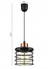 Lampa Wisząca LX- 1077 Czarna + Miedź 1x E27 LEDLUX