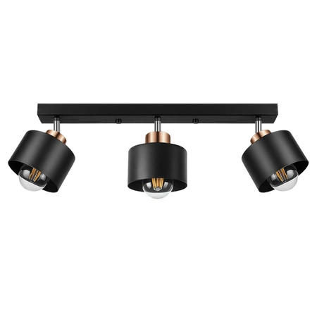 Lampa Sufitowa LX- 1031 Czarna + Miedź 3x E27 LEDLUX