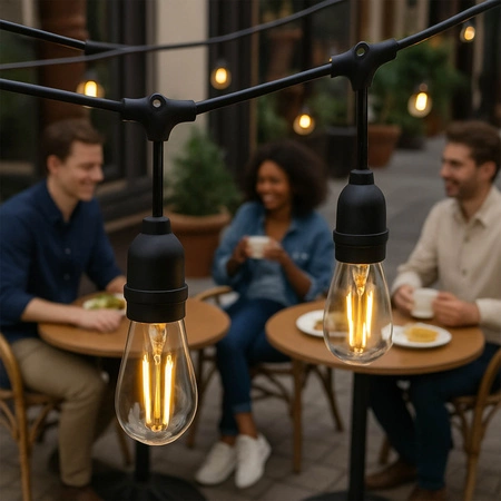 Girlanda świetlna LED Ogrodowa 5m 5x E27 LEDLUX