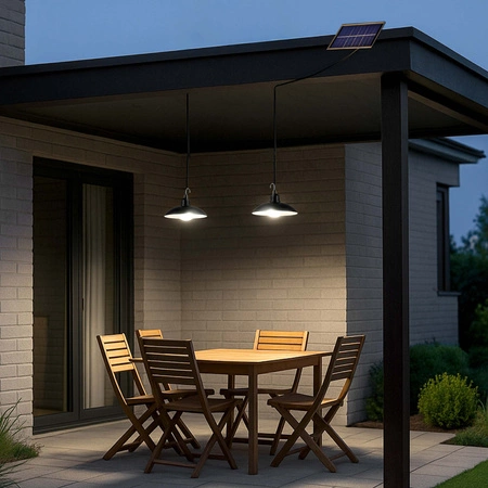 Lampa Solarna Ogrodowa LED Wisząca Zewnętrzna Czujnik Zmierzchu Pilot LSOL-066 LEDLUX