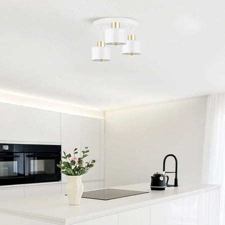 Lampa Sufitowa LX- 1020 Biała + Złoto 3x E27 LEDLUX