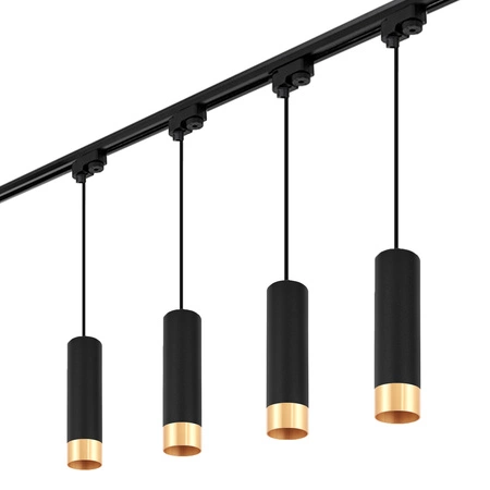 Lampa sufitowa Reflektor Szynowy LED GU10 Tuba Czarny Złoty Szynoprzewód LX- 8471 LEDLUX