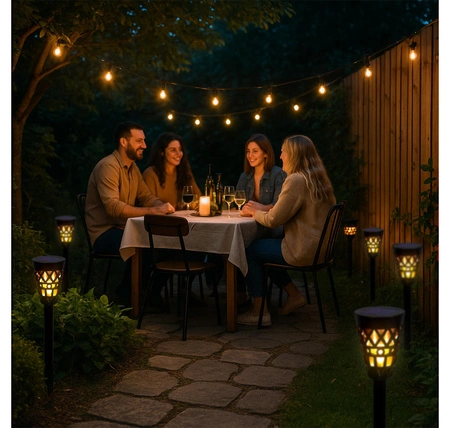 Lampa solarna ogrodowa pochodnia latarnia LED wbijana naziemna czarna LSOL-056 LEDLUX