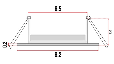 Zestaw 6x Oprawa Halogenowa CT- 001 Chrom Kwadratowa +Żarówka GU10 1,5W biała neutralna LEDLUX