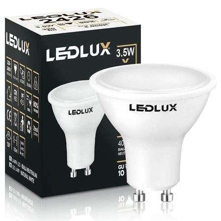 Żarówka LED GU10 3,5W = 35W 320lm 4000K biała neutralna LEDLUX