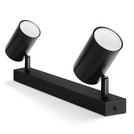 LAMPA SUFITOWA 2xGU10 czarna regulowana SPOT oprawa halogenowa natynkowa OPN-002 2x GU10 BLACK