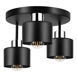 Lampa Sufitowa LX- 1020 Czarna + Chrom 3x E27 LEDLUX