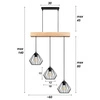 Lampa Wiszaca LX- 1368 Czarna + Drewno 3x E27 LEDLUX