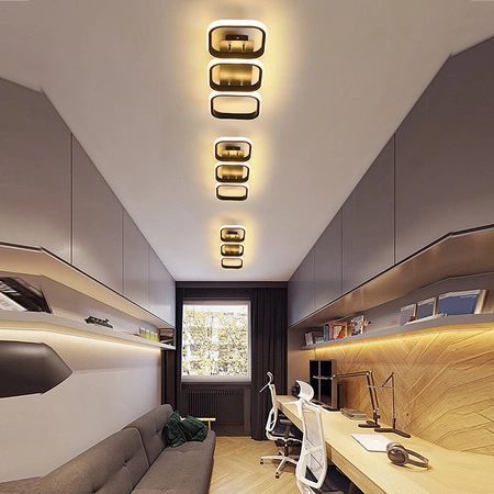 Lampa Sufitowa Wisząca LED Geometryczna LX- 955 72W+ Pilot Czarna 3000k-6000k LEDLUX