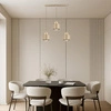 Lampa wisząca sufitowa nowoczesna 3xE27 ZŁOTA beżowa GLAMOUR nowoczesna LX-1035