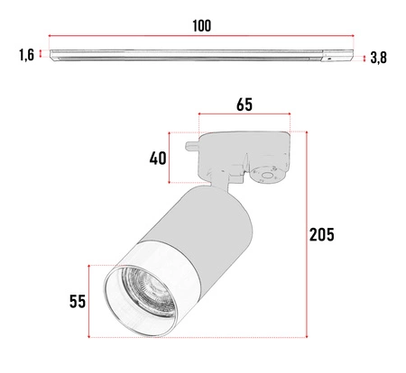 Szynoprzewód Zestaw Szyna 1m + 4x Lampa GU10 Złota Miedziana LEDLUX