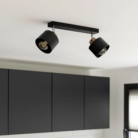 Lampa Sufitowa LX-1107 Czarna + Miedź 2x E27 LEDLUX