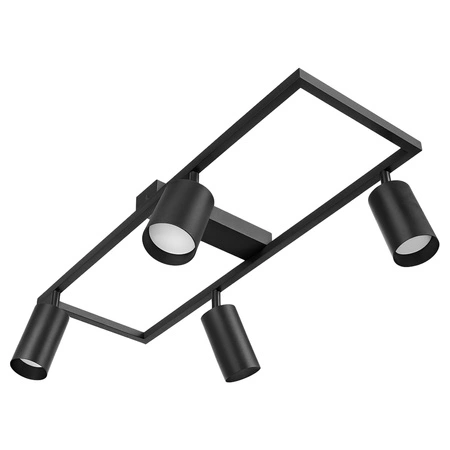 LAMPA SUFITOWA 4xGU10 czarna regulowana SPOT oprawa halogenowa natynkowa OPN-009 4x GU10 BLACK