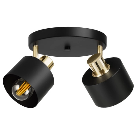 Lampa Sufitowa Żyrandol Plafon Czarna złota E27 Nowoczesna LED LX-1434