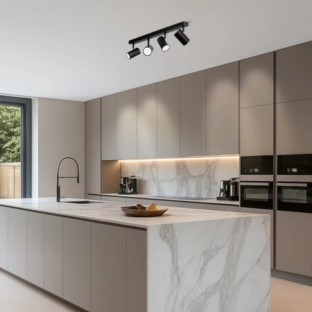 LAMPA SUFITOWA 4xGU10 czarna regulowana SPOT oprawa halogenowa natynkowa OPN-004 4x GU10 BLACK