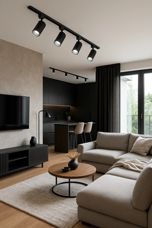 Zestaw Szyna Oświetleniowa Listwa 2m Czarna + 10x Reflektor Szynowy Spot Czarny LEDLUX